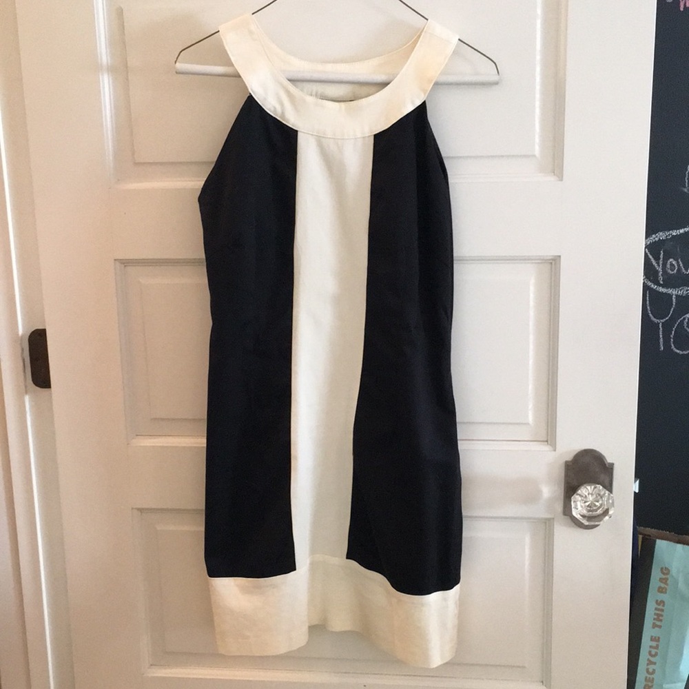 Karlie black and white scoop neck dress
